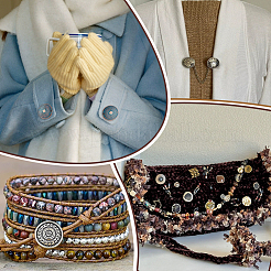 24 шт. 4 стиля пуговицы из цинкового сплава с 1 отверстиями на ножке&nbsp;BUTT-PH0001-60