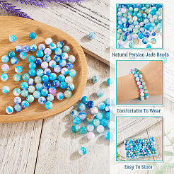 120 шт. 6-цветные бусины из натурального персидского нефрита G-TA0002-39