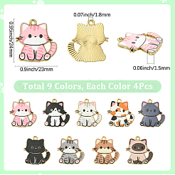 36 шт. 9 стиля печатных сплавных подвесок&nbsp;ENAM-SC0006-94