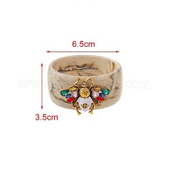 Bracelets en acier inoxydable 304 sertis de zirconiums cubiques et de résine en forme d'abeille pour femmes&nbsp;WG5E3EC-01