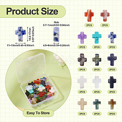 28 шт. 14 стили бусин из смешанных драгоценных камней&nbsp;G-TA0002-84