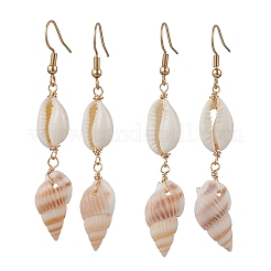 Orecchini pendenti a forma di conchiglia in acciaio inossidabile 304&nbsp;EJEW-JE06265-02