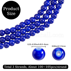 3 нити прозрачных стеклянных круглых бусин DGLA-PA0001-02A