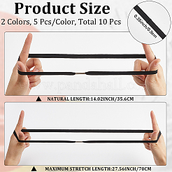 10 шт. 2-х цветные полиэстеровые резинки AJEW-GF0010-96