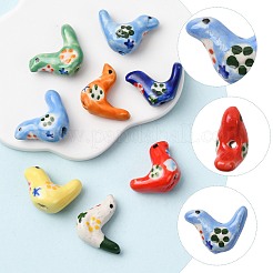 8 шт. 7-х цветные фарфоровые бусины ручной работы с принтом PORC-FS0001-39