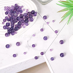 100 шт. 3 вида круглых бусин из натурального аметиста G-TA0002-46