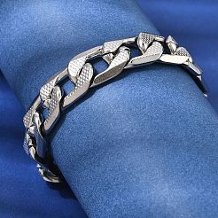 Bracelets à maillons cubains en acier inoxydable 201 pour femmes et hommes&nbsp;STAS-T077-19A-04P