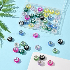 48шт 8 цвета стеклянные европейские бусины ручной работы GLAA-FS0002-14