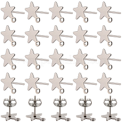 60 Stück Ohrstecker-BeZubehör aus 304 Edelstahl&nbsp;STAS-SC0021-31P
