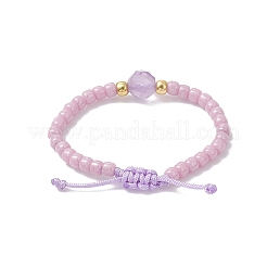 Регулируемые плетеные кольца из натуральных драгоценных камней для женщин&nbsp;RJEW-JR00943