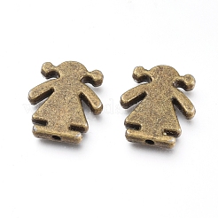 チベット風合金ビーズ  女の子  アンティークブロンズ  16.5x14.5x3mm  穴：1.4mm&nbsp;TIBE-G020-13AB-NF