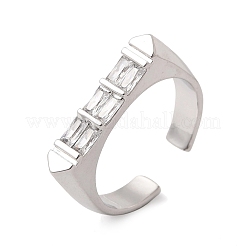 Anelli aperti con polsino in ottone micro pavé di zirconi cubici per donna&nbsp;RJEW-L343-02P-06