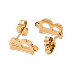Orecchini a bottone in acciaio inossidabile 304 placcati ioni (ip)&nbsp;FIND-Q103-01B-G