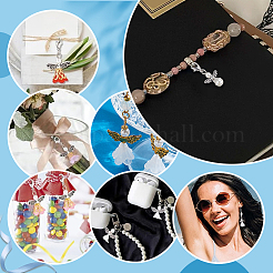 40 шт. подвеска в виде ангела из двухцветного стекла и сплава&nbsp;HJEW-PH02265