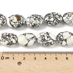 Окрашенные синтетические бирюзовые бусы нити G-M448-B01-02