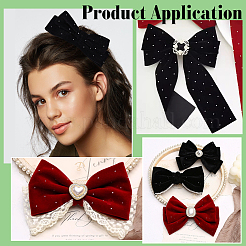 Ruban de velours en polyester avec strass acrylique&nbsp;OCOR-WH0097-80B