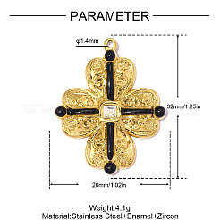 304 Edelstahl-Emaille-Anhänger&nbsp;STAS-OY014-39G