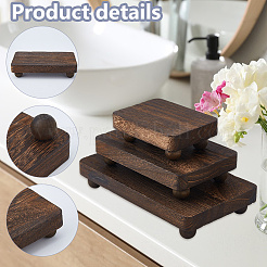 3 unidad de bandejas elevadoras de madera de 3 tamaños para organizador de escritorio&nbsp;ODIS-WH0043-280