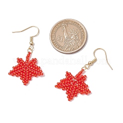 Стекло бисер болтающиеся серьги&nbsp;EJEW-MZ00400-01