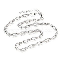 Colliers à maillons ovales torsadés en acier inoxydable 304 de 5 mm pour hommes et femmes&nbsp;SA-CBAB767-18B-P