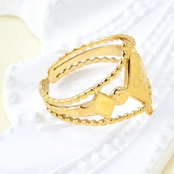 Кольца-манжеты из нержавеющей стали 304 с ромбом и дурным глазом RJEW-V002-02G