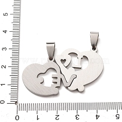 Pendentifs fendus en strass en acier inoxydable 304&nbsp;STAS-F368-16P