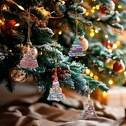 4 пакетик 4 стилей акриловых подвесных украшений для елки&nbsp;AJEW-DC0003-57B