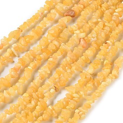 天然石イエロージェイド翡翠ビーズ連売り  チップ  1.5~7.5x3~15x3~7mm  穴：1mm  31.50''（80センチメートル）&nbsp;GG-NH0009-A02-02