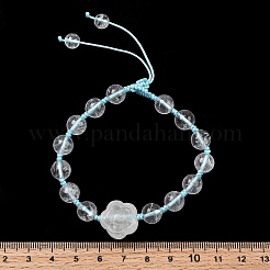 Pulseras trenzadas ajustables con cuentas de piedras preciosas naturales mixtas para mujer&nbsp;BJEW-L713-A