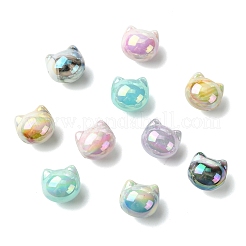 60 Stück 6 Farben UV-beschichtete undurchsichtige Acrylperlen&nbsp;OACR-CJ0070-71