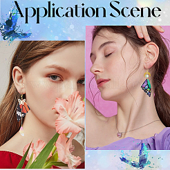 Наборы для самостоятельного изготовления сережек-бабочек из искусственной кожи и синтетического лунного камня&nbsp;DIY-SC0026-33