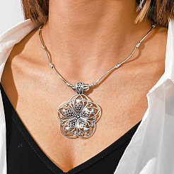 Ожерелья из сплава с подвеской в виде цветка мандалы в стиле бохо&nbsp;FS-WG43472-01