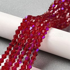 Transparentes perles de verre de galvanoplastie brins&nbsp;GLAA-F029-4mm-D27