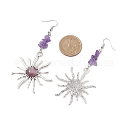 Драгоценный камень болтающийся серьги EJEW-JE05766