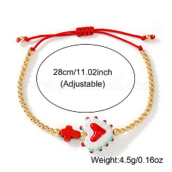 Браслеты из плетеных бусин в стиле Синко де Майо из стекла и латуни&nbsp;HB3045-5