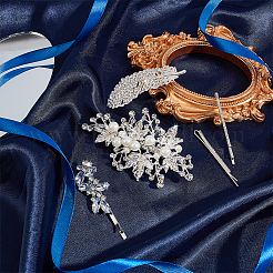 14 шт. 4 стиля свадебных шпилек для волос из сплава со стразами&nbsp;DIY-GA0003-90