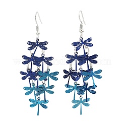 Серьги-подвески в виде стрекоз из нержавеющей стали 430&nbsp;EJEW-A137-04P-02