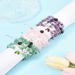 15шт 5 стиля 3 цвета натуральный смешанный камень бусин браслеты наборы BJEW-FS00018