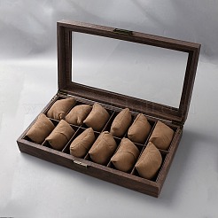 12-слотовый ретро-плотный картон и футляры для часов из искусственной кожи с видимыми окнами&nbsp;ODIS-WH0078-28B