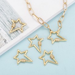 Латунь микропаве прозрачный кубический цирконий винт карабин брелоки&nbsp;X-ZIRC-L085-06G