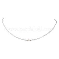 Colliers de perles d'agate bleue naturelle ronde à facettes de 2 mm&nbsp;NJEW-JN05918-03