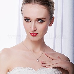 Ожерелья с подвеской из стерлингового серебра с кубическим цирконием в виде листа и шишки TS-N337-S