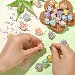 60шт 6 цвета УФ-покрытием радужные радужные акриловые бусины OACR-CJ0001-36