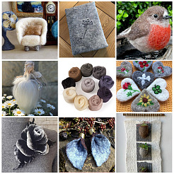 50г 10 стиля иглопробивной валяния шерстяной ровинг DIY-TA0012-77