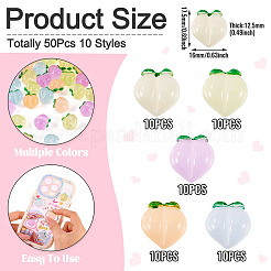 50 шт. 5-х цветные светящиеся полупрозрачные смоляные декоден-кабошоны&nbsp;RESI-TA0004-34