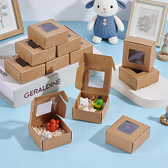 30 boîte cadeau de rangement carrée pliable en papier avec fenêtre visible&nbsp;CON-PH0003-62A