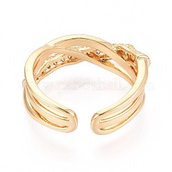 Латунные микро проложить манжеты кольца кубического циркония KK-T074-80G