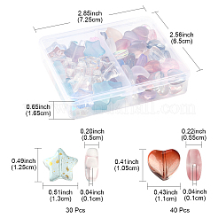 70шт прозрачные и матовые стеклянные бусины GLAA-FS0001-59