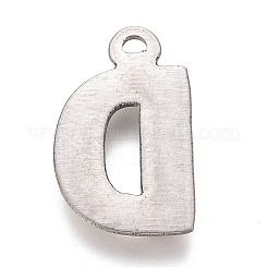 変色しにくい304ステンレススチールペンダント  アルファベット  文字.d  16x10x2mm  穴：1.2mm&nbsp;STAS-H119-01P-D