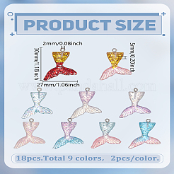 18шт 9 цвета пластиковые подвески&nbsp;FIND-LP0008-68